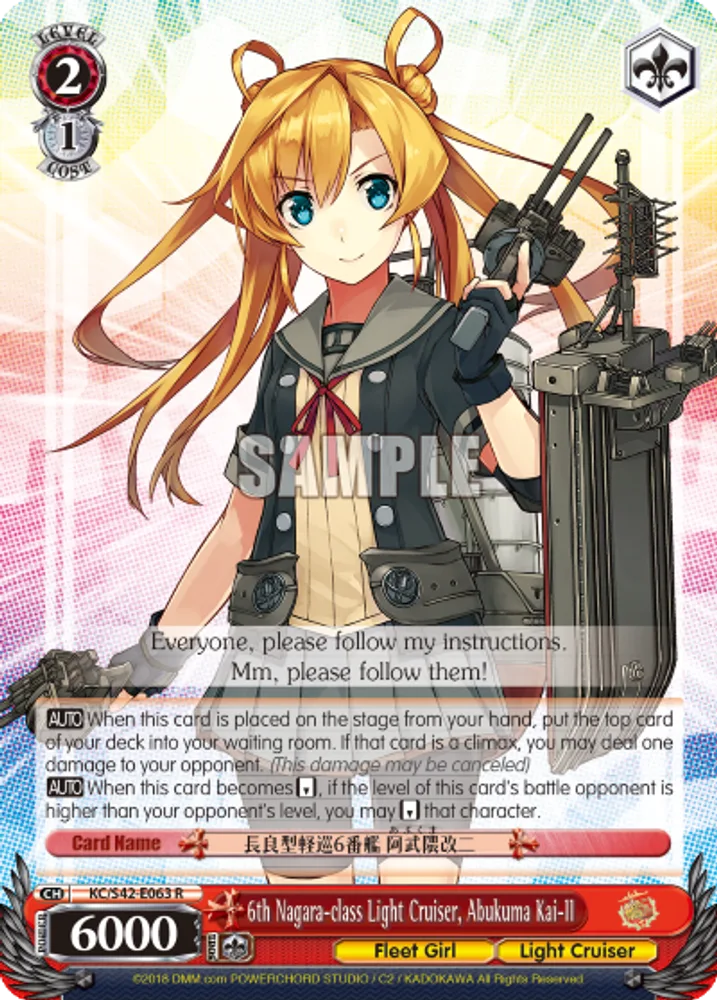 6th Nagara-class Light Cruiser, Abukuma Kai-II