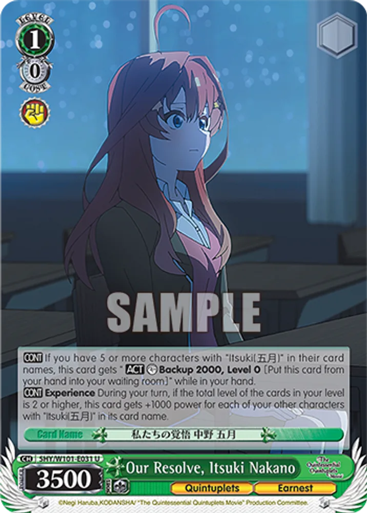 Our Resolve, Itsuki Nakano