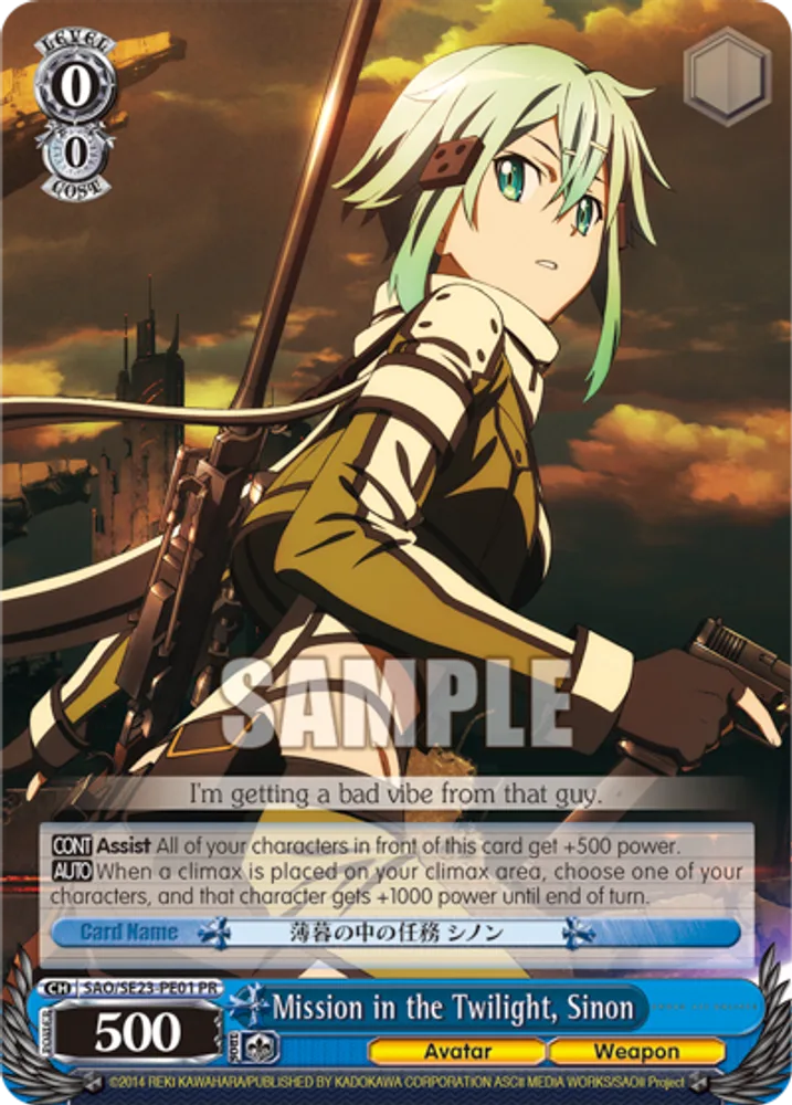 Mission in the Twilight, Sinon