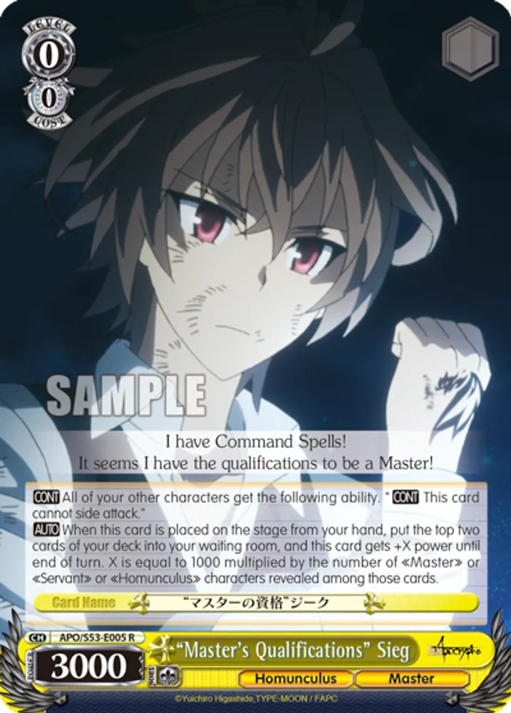 "Master's Qualifications" Sieg