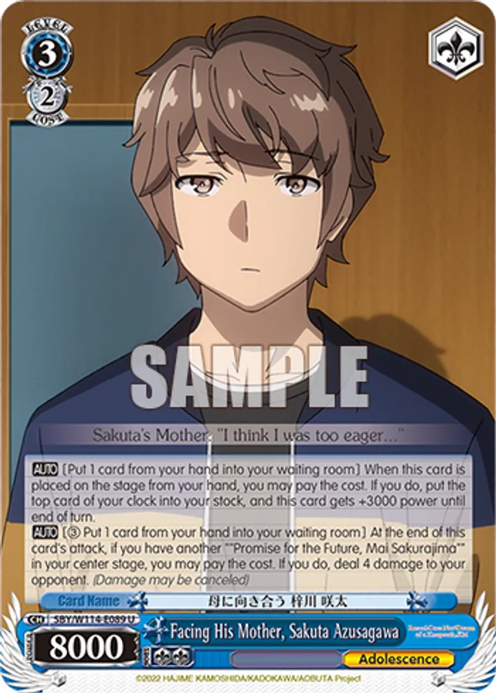 Facing His Mother, Sakuta Azusagawa