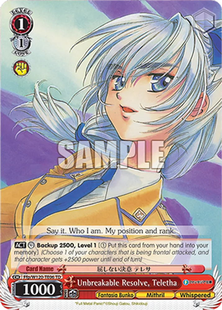 Unbreakable Resolve, Teletha