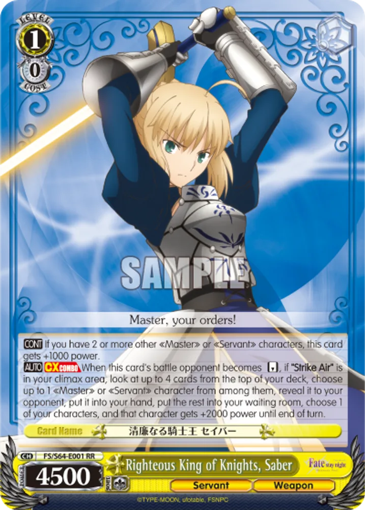 Righteous King of Knights, Saber