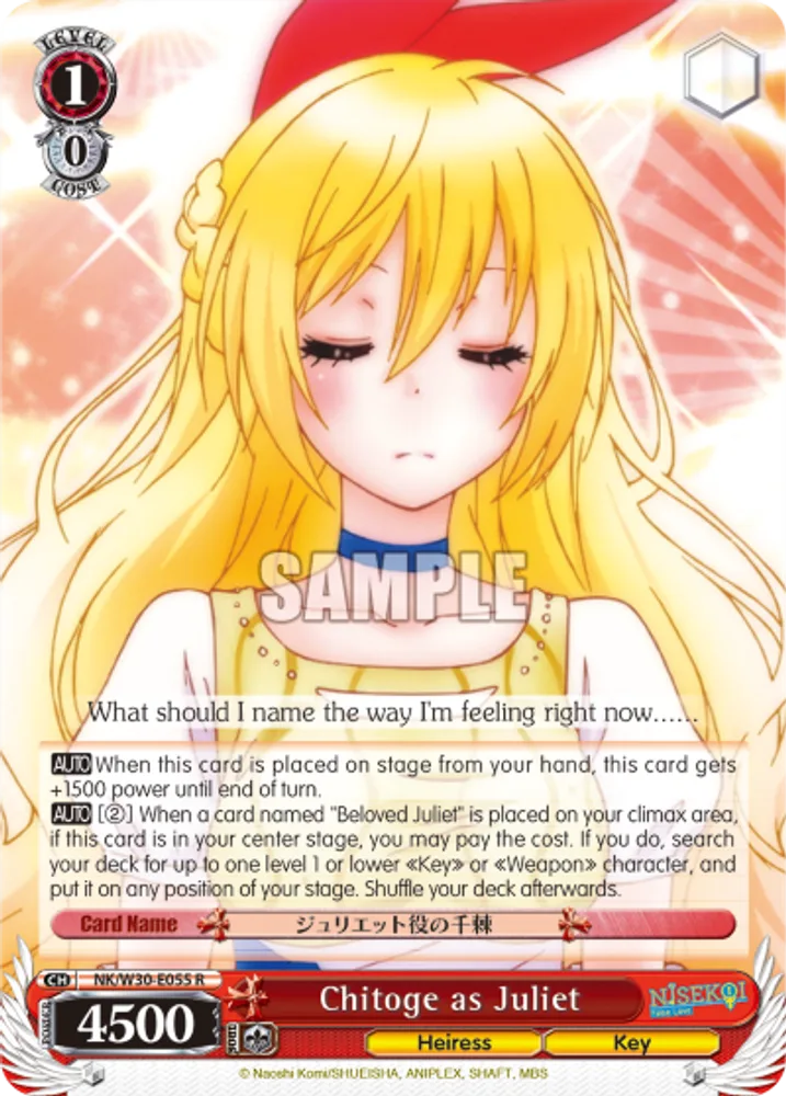Chitoge as Juliet