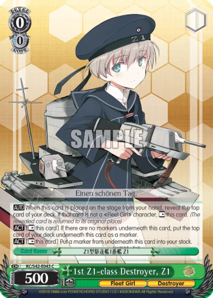 1st Z1-class Destroyer, Z1