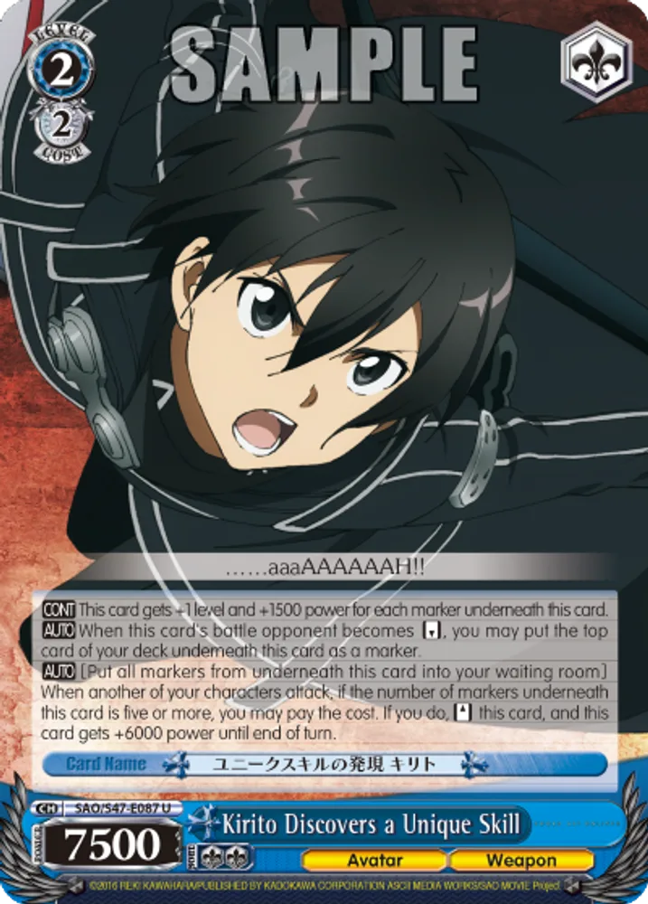 Kirito Discovers a Unique Skill