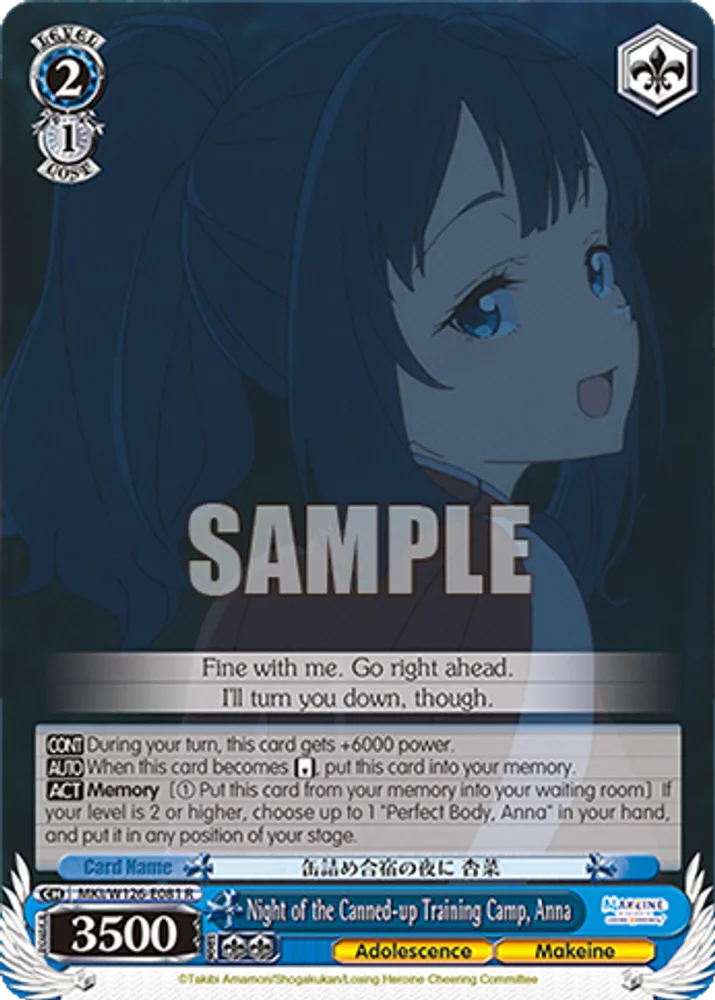 Night of the Canned-up Training Camp, Anna