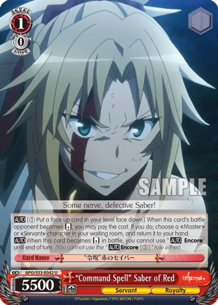 "Command Spell" Saber of Red