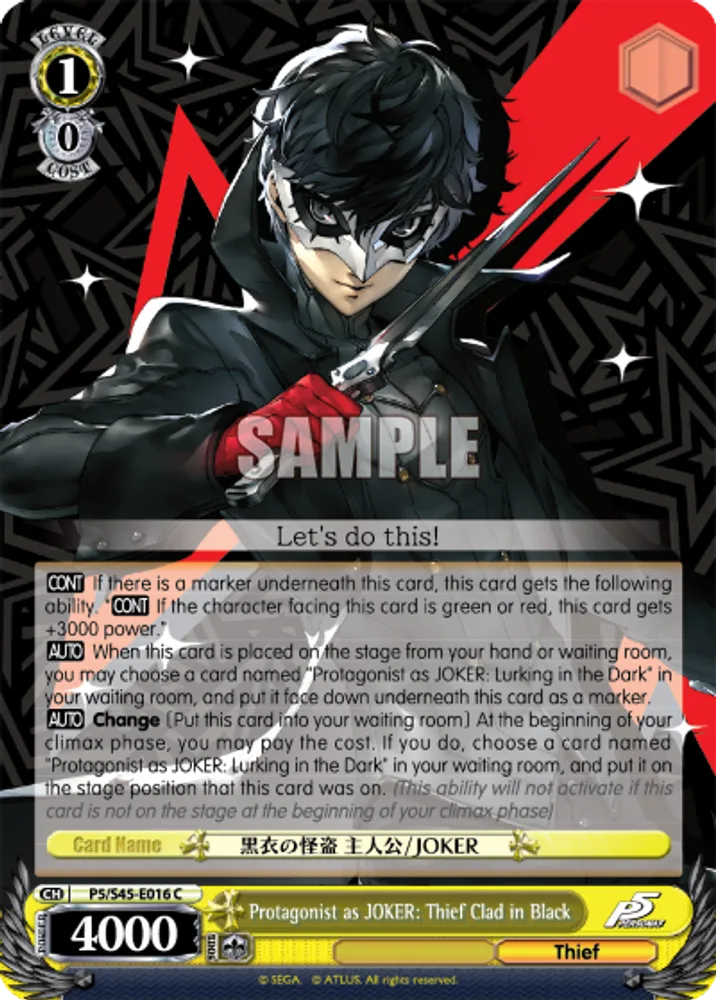 Protagonist as JOKER: Thief Clad in Black