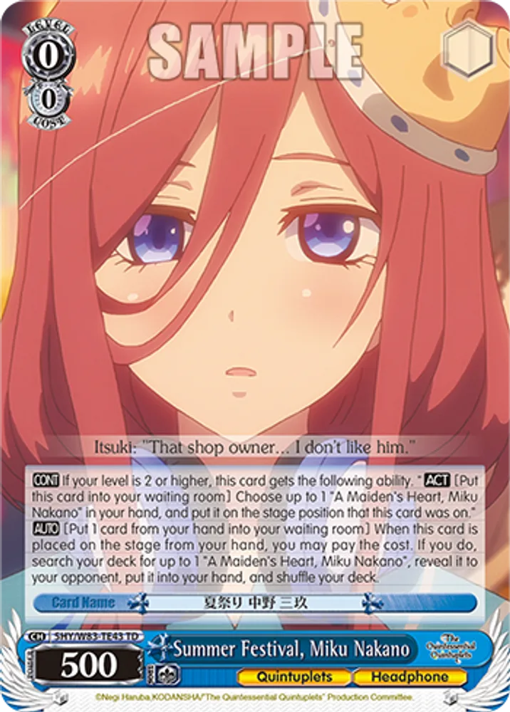 Summer Festival, Miku Nakano