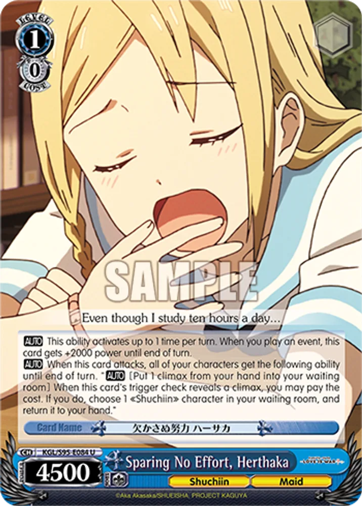 Sparing No Effort, Herthaka