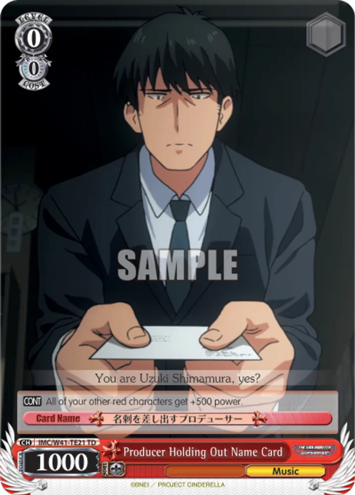 Producer Holding Out Name Card
