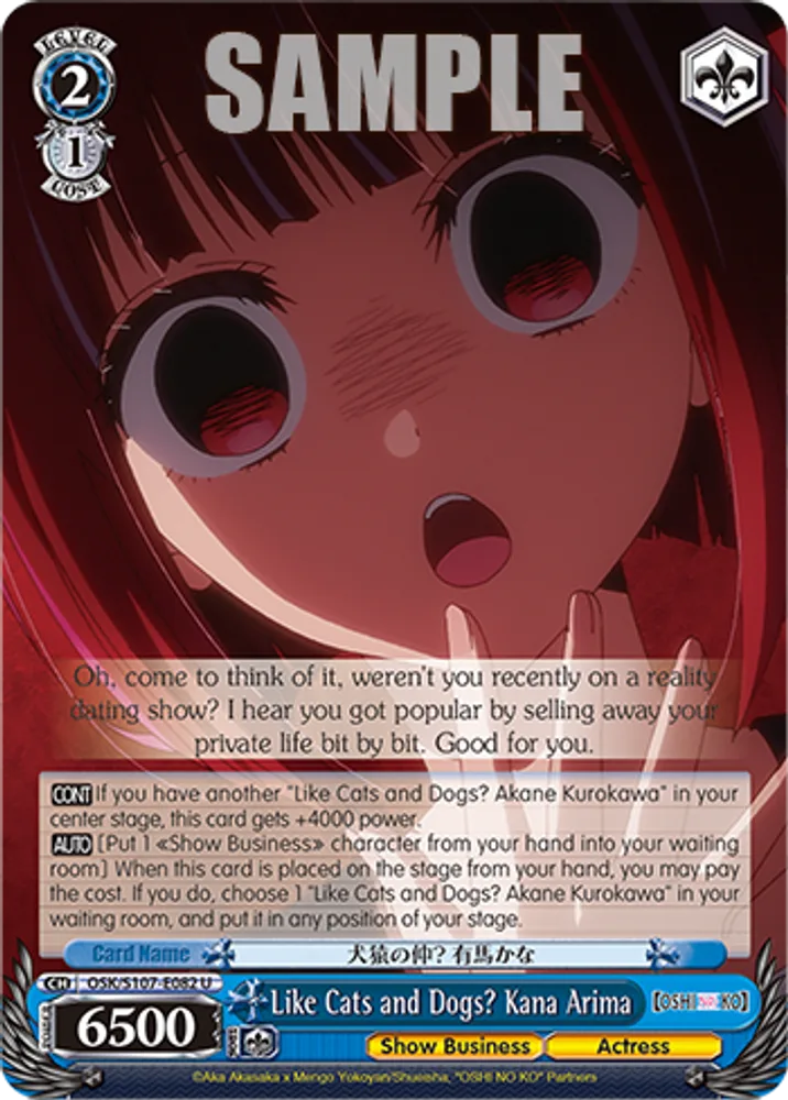 Like Cats and Dogs? Kana Arima