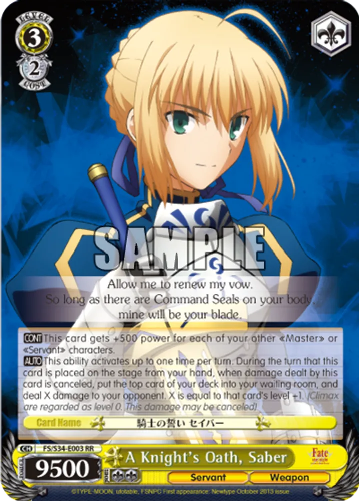 A Knight's Oath, Saber