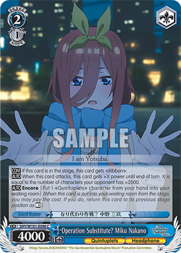 Operation Substitute? Miku Nakano