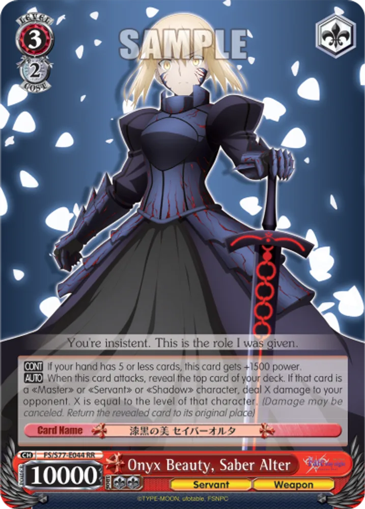 Onyx Beauty, Saber Alter