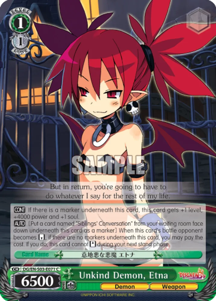 Unkind Demon, Etna