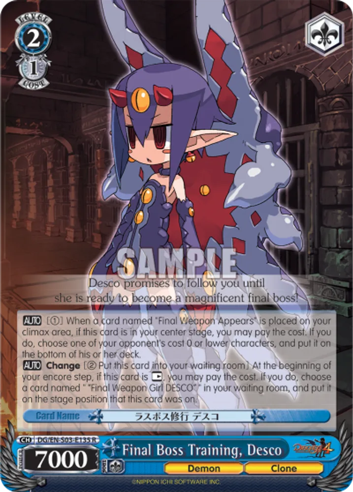 Final Boss Training, Desco