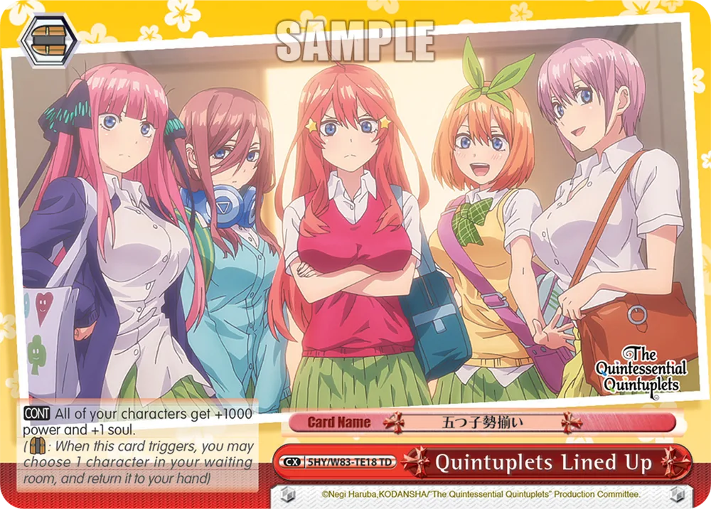Quintuplets Lined Up