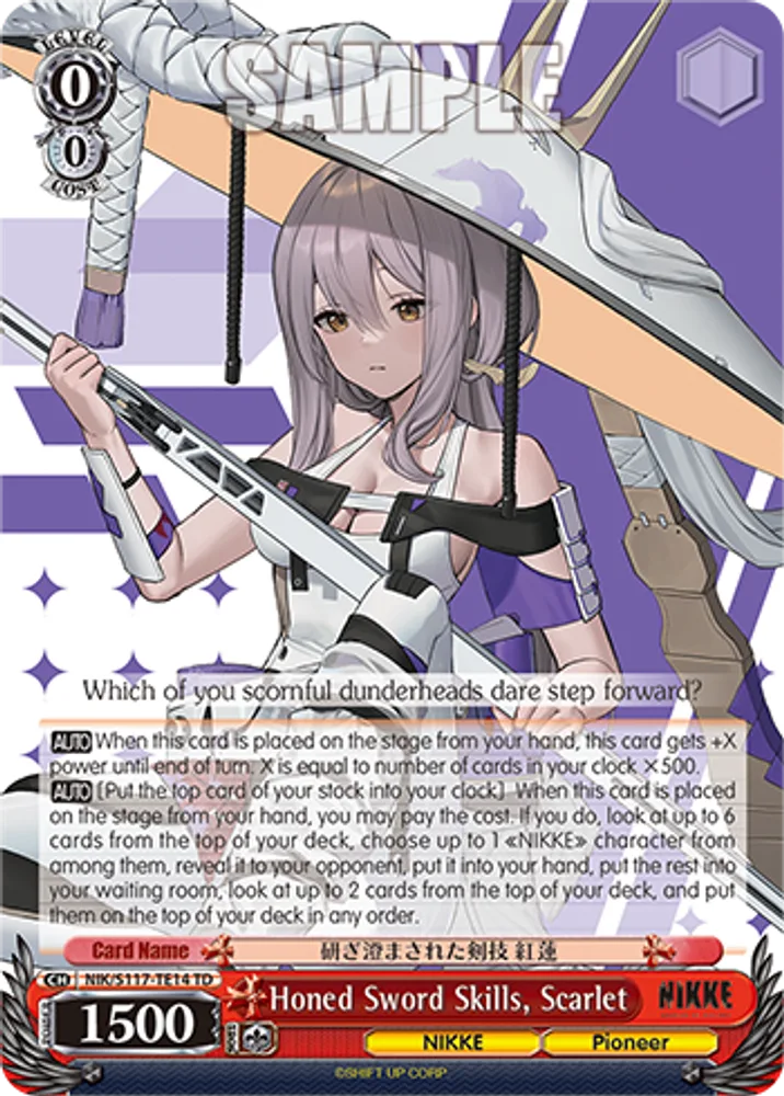 Honed Sword Skills, Scarlet